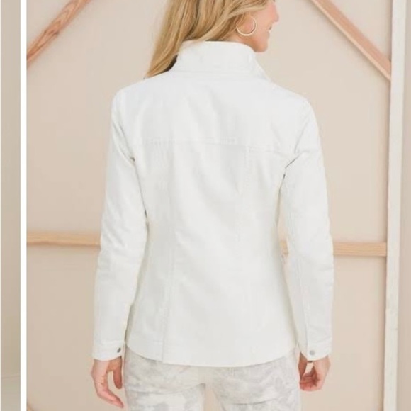 Chico’s Sky Blue Cotton Twill Utility Jacket Like New Condition Size S - Picture 3 of 11